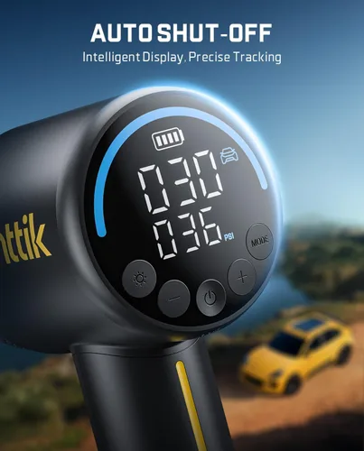 Vista 8 de Fanttik X9 Clásico Inflador/Soplador 2-EN-1, Inflador de Neumáticos Compresor de Aire Portátil con Luz y Banco de Energía, Bomba de Aire Inalámbrica