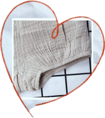 Vista 8 de LOOLY Paquete de 3 pantalones cortos unisex de mezcla de lino y algodón para bebés y niños
