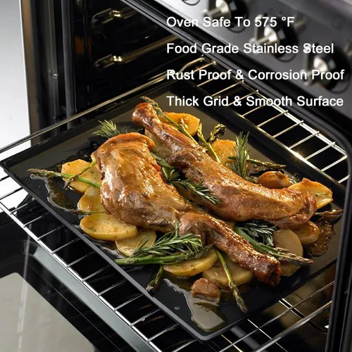 Vista 5 de Rejilla de horno W10256908 mejorada de 61 cm x 40 cm para piezas de estufa y horno Whirlpool Reemplaza W10138079, W10179196, 3195710 estante