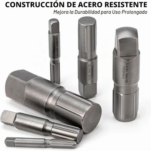 Vista 7 de Juego de 6 Piezas de Extractores de Tubería, Extractores de Acero Resistente de TUBERÍA de 1/8 a 1 Pulgada para Tuberías Rotas, Juego de Extractores