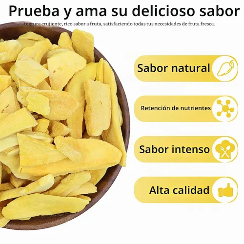 Vista 3 de Mango liofilizado, fruta liofilizada, 120g/4.23OZ de mango natural deshidratado, sin azúcar añadida, nada añadido, snack de superalimento, chips