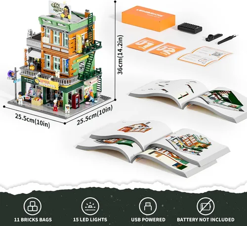 Vista 5 de LUMIBRICKS Record Store - Juego de ladrillos de construcción de iluminación