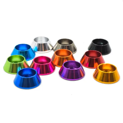 Vista 4 de 20pcs M6 Cono Arandelas de Copa Anodizado Aleación de Aluminio Junta de Tornillo Arandelas avellanadas (negro)