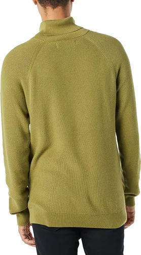 Vista 2 de Tienda Essentials Suéter de cuello alto de punto acanalado 100% algodón para hombre