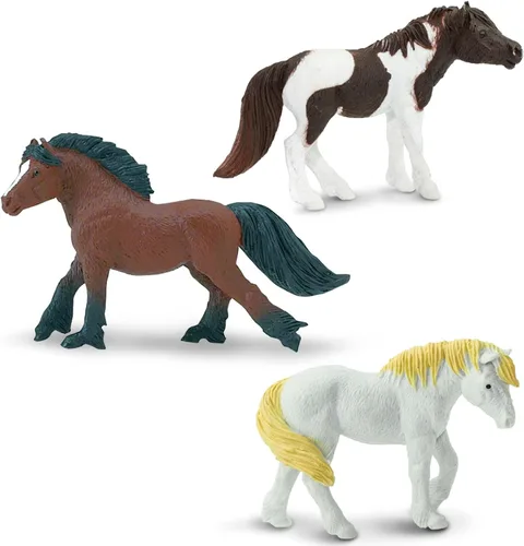 Vista 5 de Safari Ltd. Ponies TOOB - 8 figuritas: Dartmoor, Highland, Fell, Welsh, Quarter, Shetland, Chinoteague, Exmoor Pony - Figuras de juguete educativo