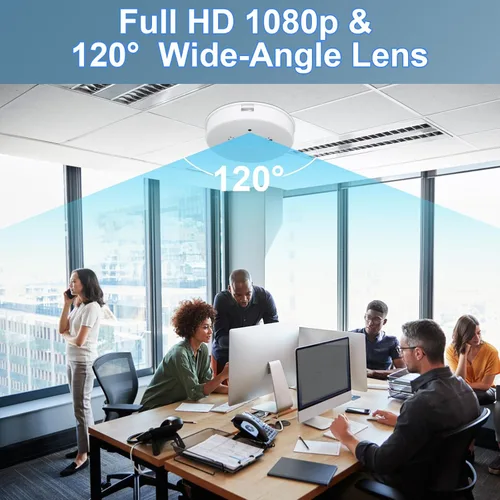 Vista 3 de UYIKOO Cámara oculta Detector de humo Video Cámara pequeña 1080P HD Cámara inalámbrica WiFi con visión nocturna y detección de movimiento Cámara