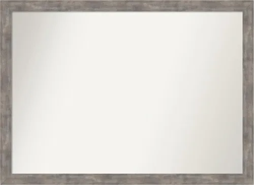 Vista 32 de Amanti Art Silver Bathroom Mirror for Over Sink, 26x45 Custom Made Marred Pewter Rectangle Vanity Mirror, Oversize Casual Wood Frame, Hangs Estaño