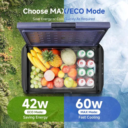 Vista 7 de BODEGACOOLER Refrigerador de coche de 12V, 63 cuartos (60L) IPX4 refrigerador eléctrico impermeable, refrigerador de coche con control por