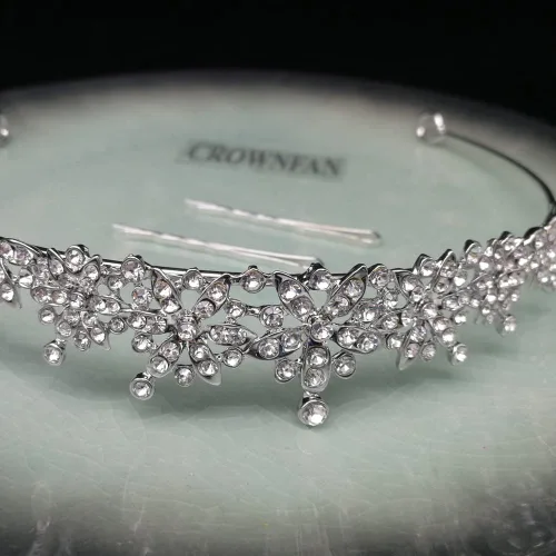 Vista 3 de Diadema con cristales de estrás para mujer, ideal para cumpleaños, bodas, bailes, princesas