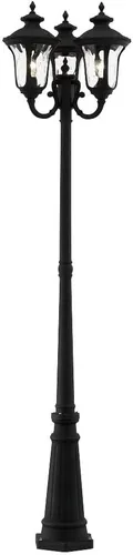Vista 5 de Livex Lighting 7866-14 Oxford 3 Light Outdoor 3 Head Post, negro
