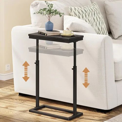 Vista 23 de TUTOTAK Mesa auxiliar, mesa auxiliar, mesa de sofá alta, mesa de sofá, sala de estar, dormitorio, negro TB01BK083P