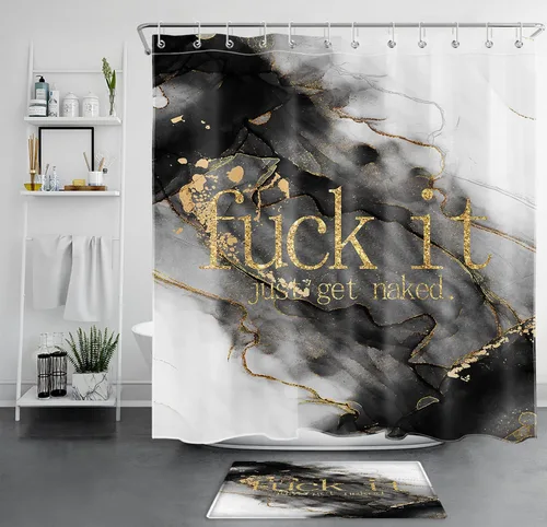 Vista 32 de LB Cortina de ducha de fútbol americano, juego deportivo, acuarela, fondo negro, cortina de baño de dibujos animados, tela de poliéster decorativa