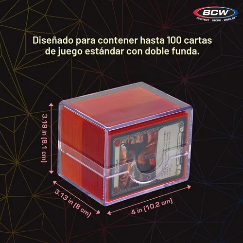 Vista 3 de BCW Spectrum Prism Deck Case - Azul Apatita - 1 Paquete Estuche para Mazo de Cartas con Cierre Seguro a Presión Cabe 100 Cartas con Doble Funda