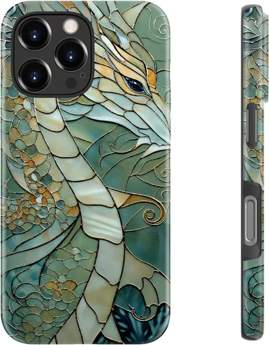 Vista 45 de LUHOURI Funda para iPhone 12 Mini, compatible con carga inalámbrica, doble capa, interior de silicona suave + carcasa exterior dura, bonito diseño