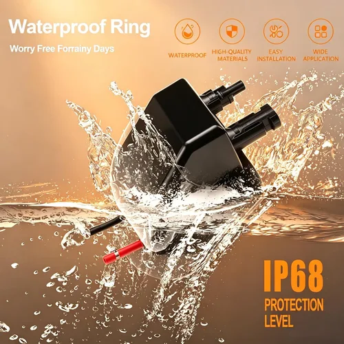 Vista 5 de Caja de prensaestopas solar de doble cable con cable de extensión solar suave 10AWG de 0.33 pies, glándula de entrada solar de ABS impermeable