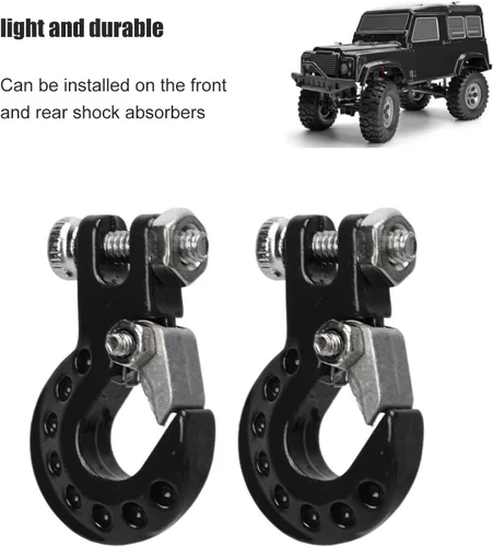 Vista 3 de 2 ganchos de remolque de cabrestante RC - Gancho de remolque de aleación de aluminio para escalada de automóvil para camión oruga escala 1/10 SCX10