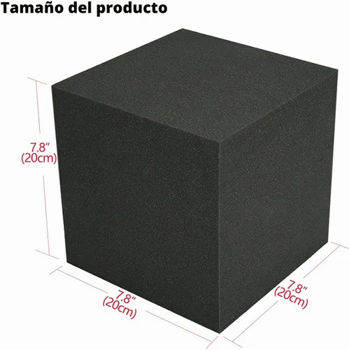 Vista 2 de Trampa para graves de 7.8 x 7.8 x 7.8 pulgadas, esquinas de espuma acústica para bajos, paneles acústicos absorbentes de sonido
