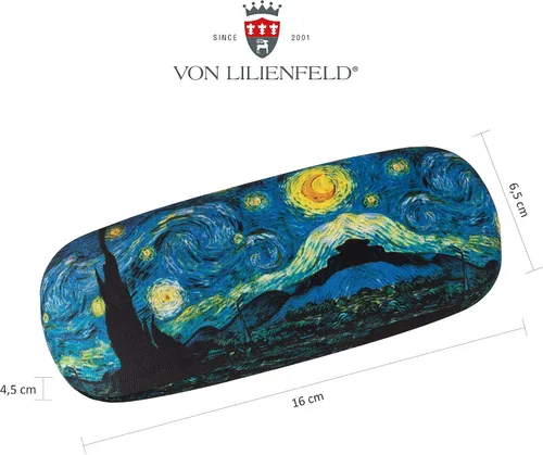 Vista 2 de Estuche para gafas Vincent van Gogh Noche estrellada Presente paño de limpieza Estuches ligero Estable Arte, Varios
