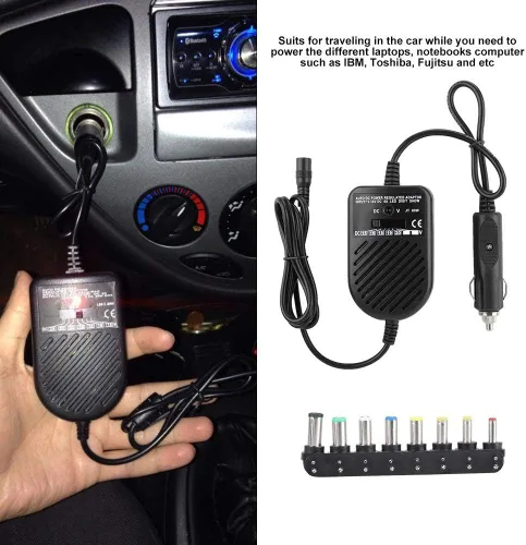 Vista 3 de Cargador universal de coche de 80W DC, adaptador de fuente de alimentación de 15-24V fijado para portátil portátil