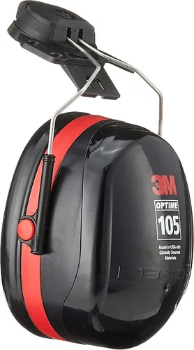 Vista 3 de 3M H10P3E Peltor Optime 105 - Orejeras acoplables para casco, protectores auditivos, protección auditiva, NRR 27 dB, negro, grande