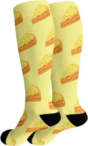 Vista 2 de devor Calcetines de algodón para botas de trabajo, calcetines largos hasta el muslo para mujer, calcetines de pastel de moda, Blanco