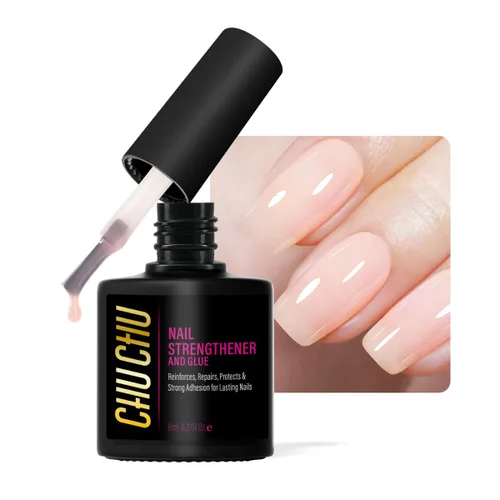 Vista 8 de CHUCHU Fortalecedor de uñas y reparación para mujeres: endurecedor extra fuerte blanco lechoso y tratamiento de crecimiento para pelar uñas finas