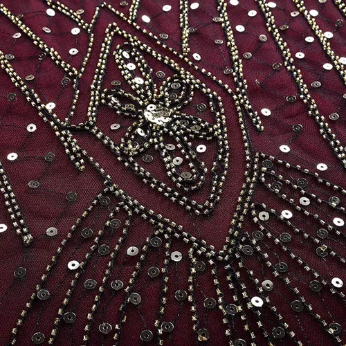 Vista 4 de Vestido vintage de los años 20 para mujer, vestido vintage de gran Gatsby con lentejuelas, maxi vestidos de cóctel de noche con accesorios