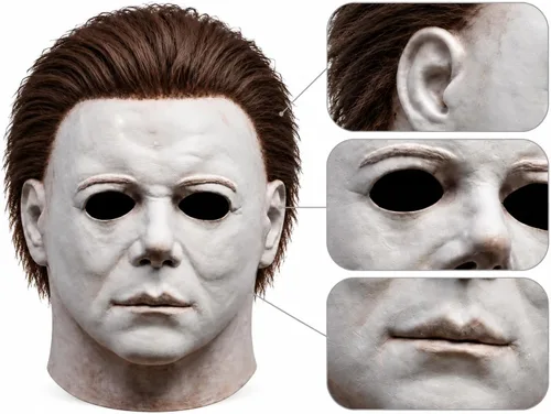 Vista 2 de WPOZD Máscara de Halloween de Michael Myers, estilo máscara blanca