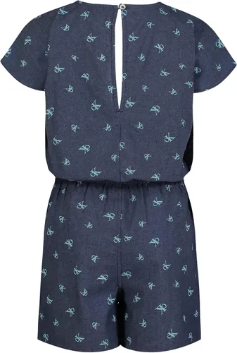 Vista 2 de Calvin Klein Mono ligero de mezclilla de manga corta de las muchachas, mono de Jean con cierre de botón