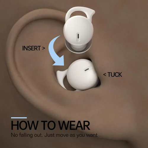 Vista 12 de Auriculares invisibles para dormir, audífonos para dormir de lado Blanco