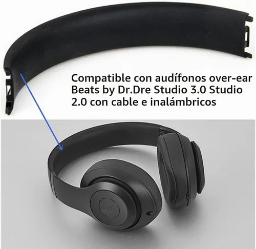 Vista 2 de Repuesto de almohadilla de espuma para la cabeza, piezas de reparación compatibles con Beats por Dr.Dre Studio 3.0 Studio 2.0 con cable/inalámbrico