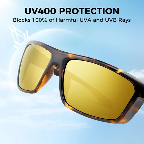 Vista 3 de KastKing Huzzah - Lentes de sol deportivos, polarizados y con protección ultravioleta, para hombres y mujeres, ideales para conducir, pescar, hacer