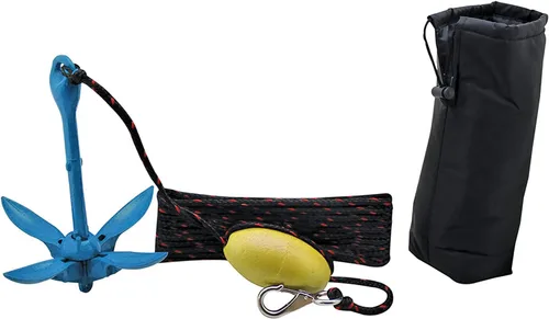 Vista 3 de XIALUO Kit de anclaje de kayak plegable portátil (1.5 libras) con cuerda marina de 30 pies