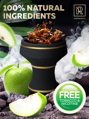 Vista 3 de Shisha de manzana verde cachimba sabores – 3.5 oz (100 g) Shisha sin tabaco y sin nicotina – Sabores de cachimba premium sin tabaco – Humo rico