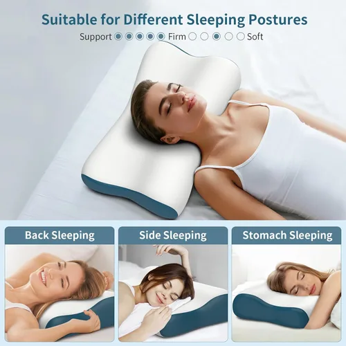Vista 6 de Cervical Neck Pillow for Pain Relief - Contour Memory Foam Pillows for Sleeping Ergonomic Pillow Cooling Pillow for Neck Support Bed Pillow for Side