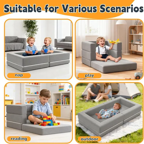 Vista 6 de Cama de viaje portátil para niños pequeños: plegable y suave, cama plegable portátil 3 en 1 con funda de tela lavable, ideal para vacaciones