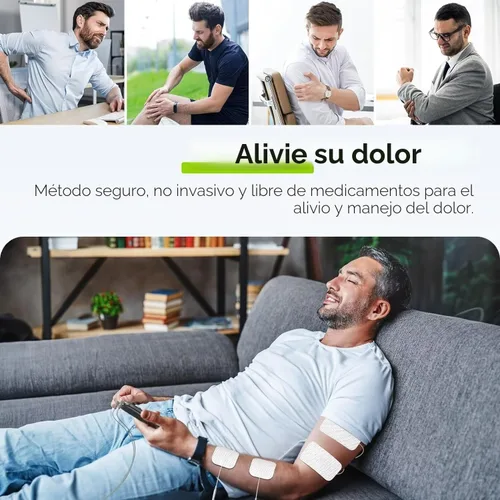 Vista 2 de AUVON Estimulador muscular TENS 3 en 1, máquina de masaje EMS con 40 intensidades para hombros graduales, ciática, alivio del dolor de espalda, 24