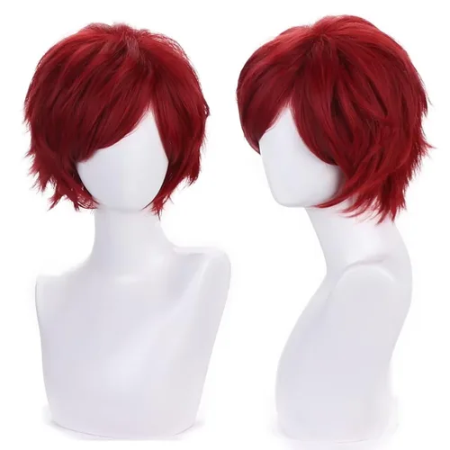 Vista 14 de COSPLAZA Peluca corta negra para cosplay con puntas esponjosas, resistente al calor, pelo sintético para emo Negro