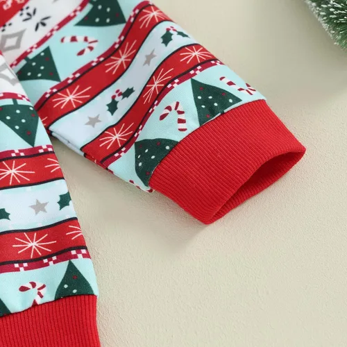 Vista 4 de Madjtlqy Sudadera de manga larga con estampado de letras y pantalones elásticos, ropa de Navidad para bebé