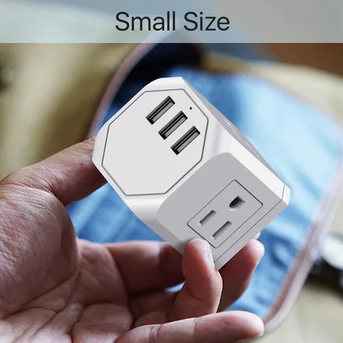 Vista 7 de LAX Gadgets Extensor de toma de corriente múltiple y protector de sobretensiones – Regleta de alimentación de 5 pies – Adecuado para uso