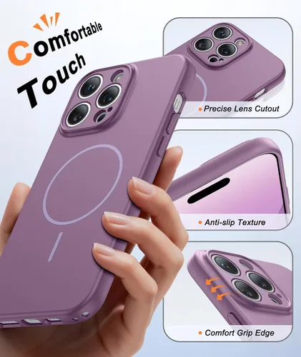 Vista 866 de FNTCASE Funda para iPhone 17 Pro: Fundas delgadas translúcidas de color azul claro compatibles con MagSafe, protección completa de la cámara