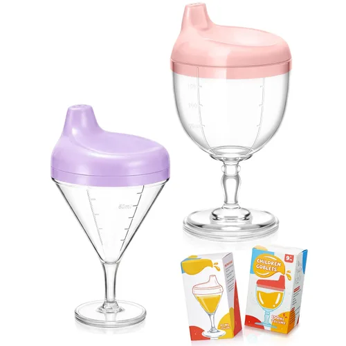 Vista 12 de Irenare 1 Pieza Taza Sippy de Vino para Bebé Copa de Plástico Copa Goblet Sin Derrames Vaso de Vino para Bebé Copa Sippy Goblet para Bebé Taza
