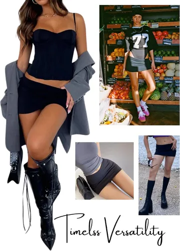 Vista 5 de Minifalda para mujer con pantalón corto y abertura lateral para mujer