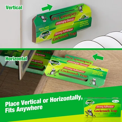 Vista 10 de Qualirey Trampas adhesivas para cucarachas para interiores, con pegamento para cucarachas, infestación de cucarachas, para interiores, hogar