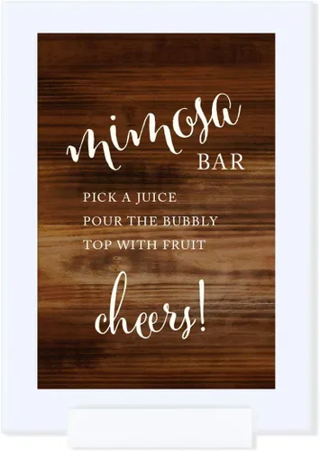 Vista 44 de Andaz Press Letreros enmarcados para fiesta de boda, impresión de madera rústica, 4 x 6 pulgadas, cartel de cesta de baño, 1 paquete, incluye marco