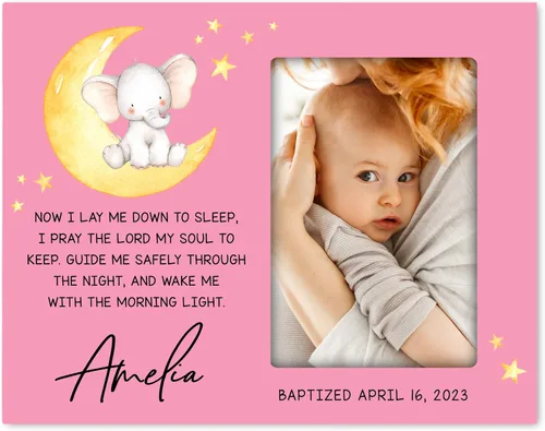 Vista 20 de LifeSong Milestones Marco de fotos de bautismo, regalos de bautismo personalizados para niñas, niños, padrinos, regalos de baby shower, recuerdos