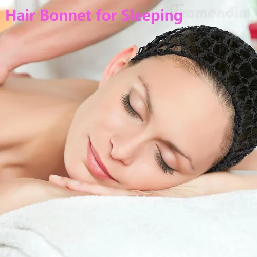 Vista 3 de AUEAR, Redes para el cabello para dormir, redecilla para dormir, gorro largo y recto, peluca rizada, protector de cabeza de malla para envolver