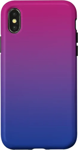 Vista 5 de Funda degradada con diseño de bandera de Bisexual Pride para iPhone 17, color rosa, morado, azul