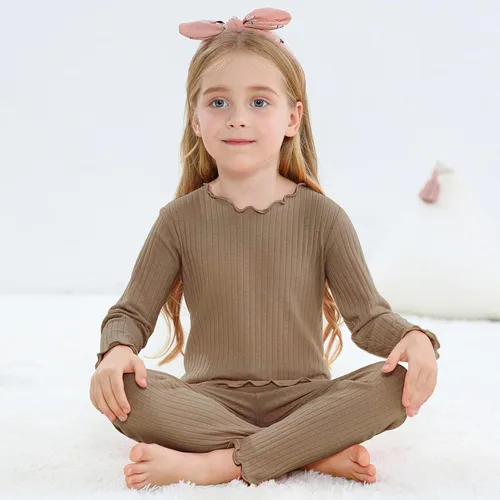 Vista 5 de American Trends Ropa interior térmica para bebés y niñas, conjunto de 2 piezas, ropa de dormir larga Johs para niñas