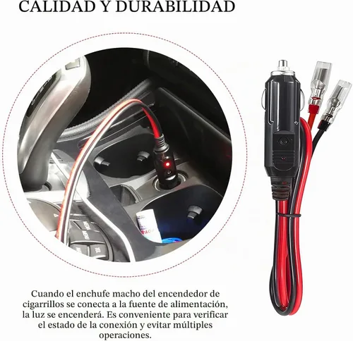 Vista 3 de Yourkar Enchufe macho para encendedor de cigarrillos con fusible, cable de enchufe de encendedor de cigarrillos de 12 V con cables, adaptador de 1